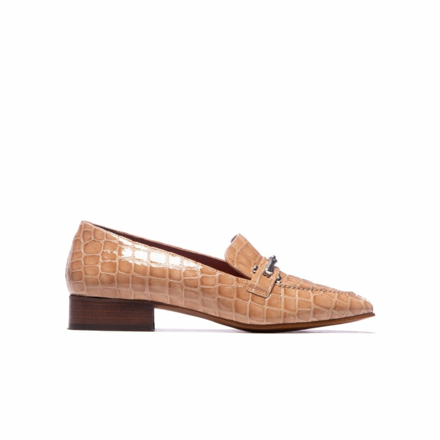 Women L'Intervalle | L'Intervalle Marbella Camel Croco Leather Women