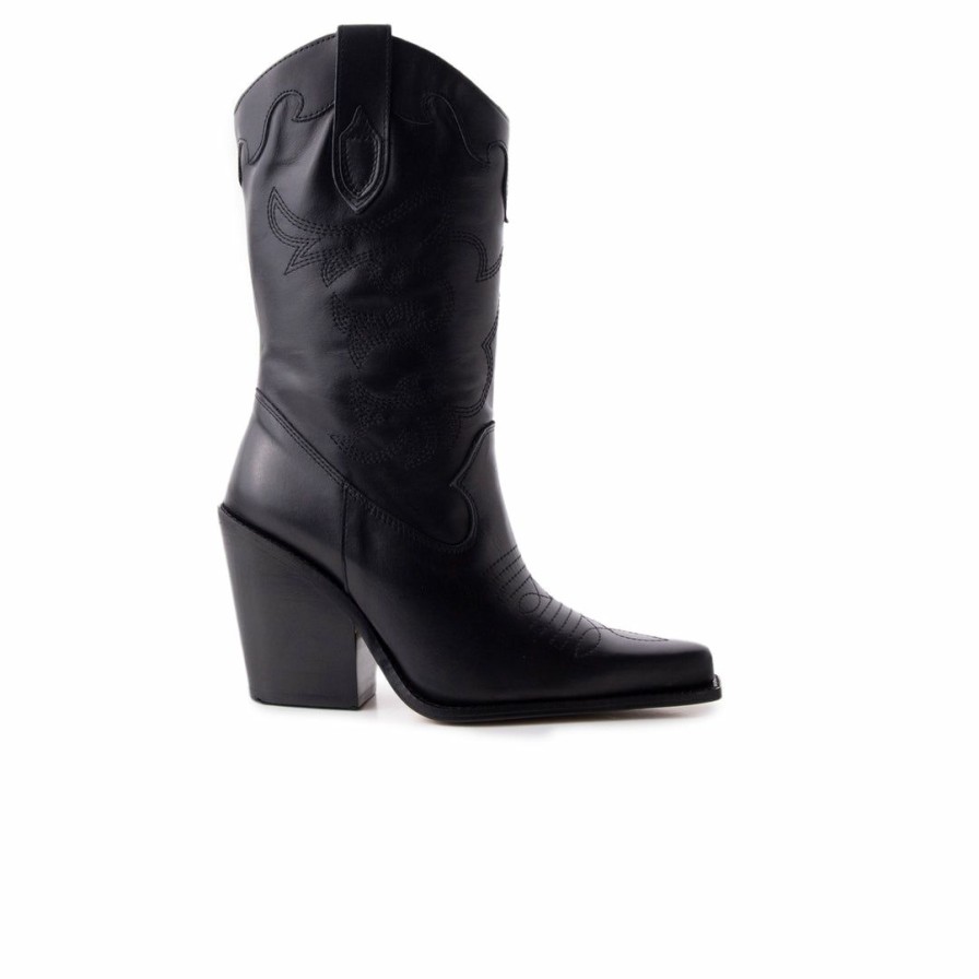 Women L'Intervalle | L'Intervalle Women Cavalia Black Leather Black Leather/Cuir Noir