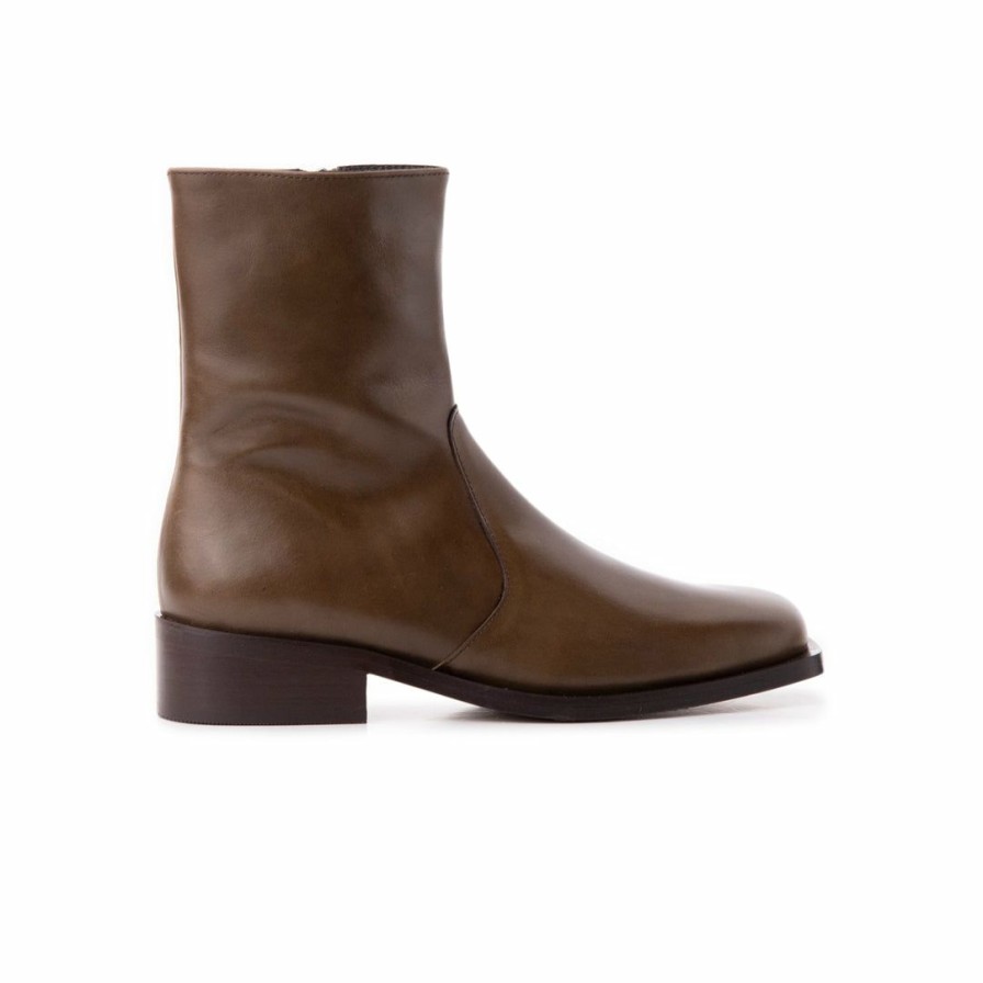 Women L'Intervalle | L'Intervalle Fargo Women Khaki Leather