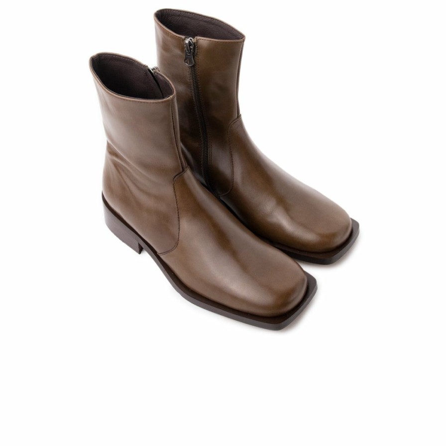 Women L'Intervalle | L'Intervalle Fargo Women Khaki Leather