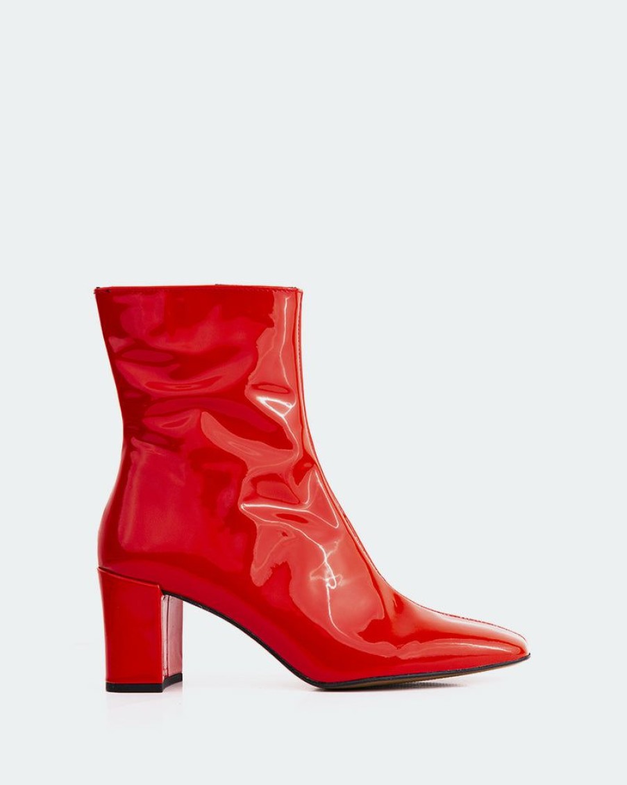 Women L'Intervalle | L'Intervalle Jepson Red Patent Boots Red Patent/Cuir Vernis Rouge