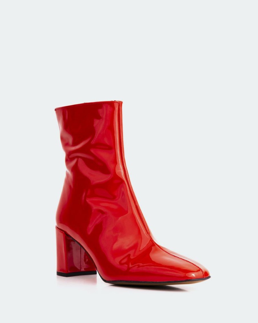 Women L'Intervalle | L'Intervalle Jepson Red Patent Boots Red Patent/Cuir Vernis Rouge