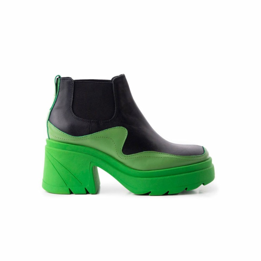 Women L'Intervalle | L'Intervalle Women Sylvia Black/Green Leather