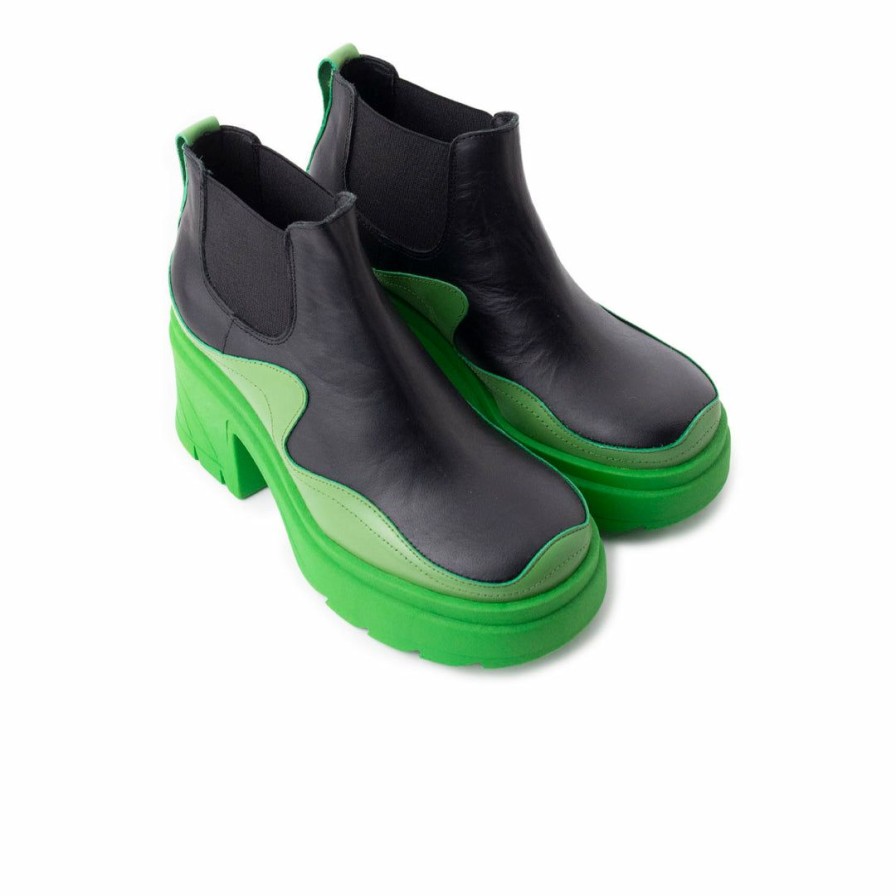 Women L'Intervalle | L'Intervalle Women Sylvia Black/Green Leather