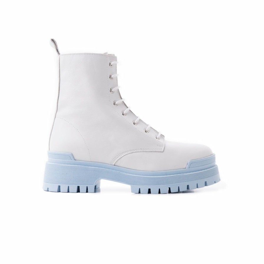 Women L'Intervalle | L'Intervalle Langport White Leather/Blue Sole