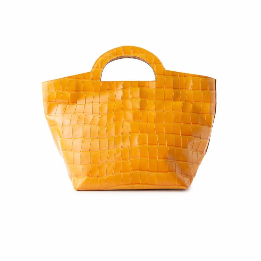 Bags L'Intervalle | L'Intervalle Nita Tan Croco Women Tan Croco/Croco Ocre