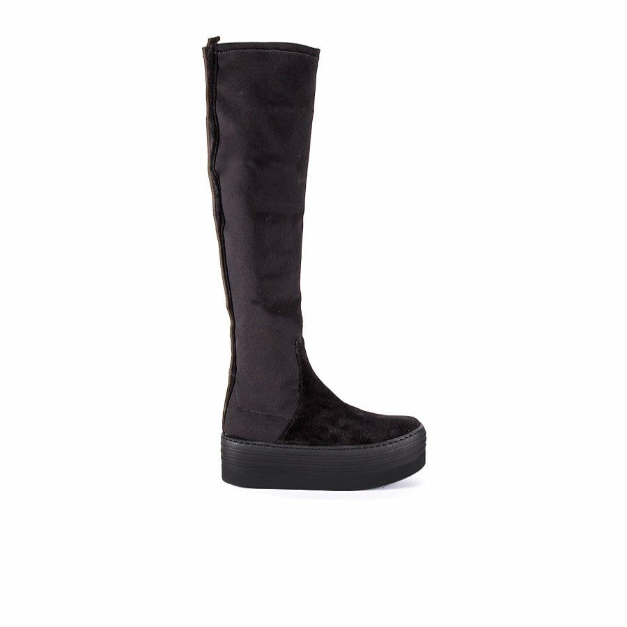 Women L'Intervalle | L'Intervalle Women Fati Stretch Black Suede