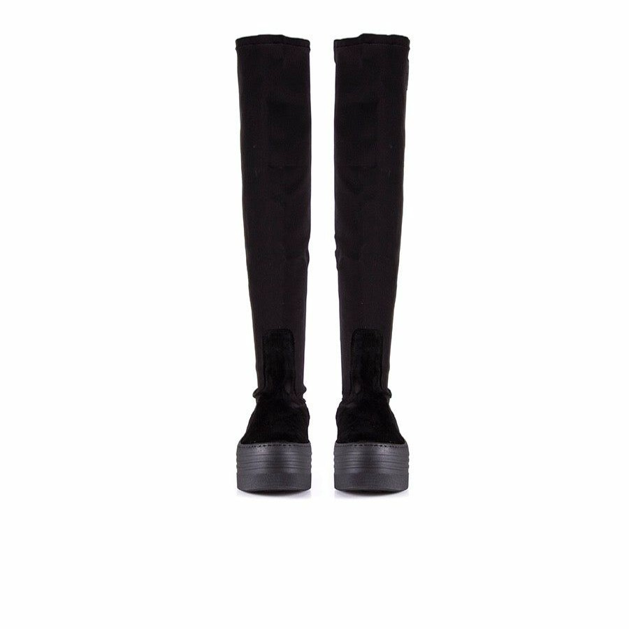 Women L'Intervalle | L'Intervalle Women Fati Stretch Black Suede