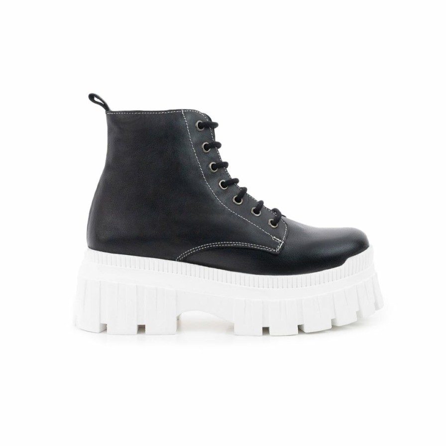 Women L'Intervalle | L'Intervalle Hufflepuff Women Black Leather/White Sole