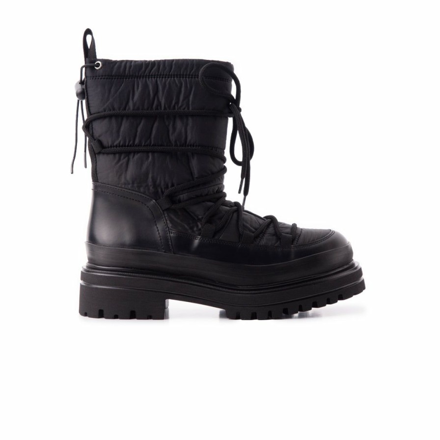 Women L'Intervalle | L'Intervalle Luisville / Nylon Women Black Leather