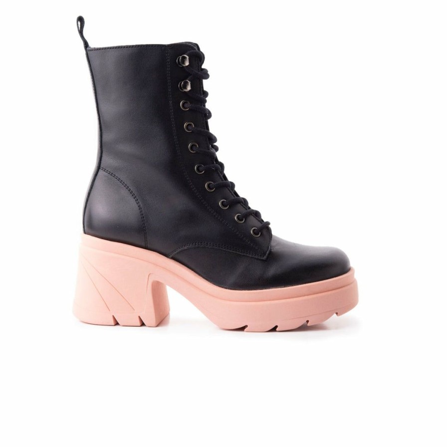 Women L'Intervalle | L'Intervalle Women Romeo Black/Pink Leather