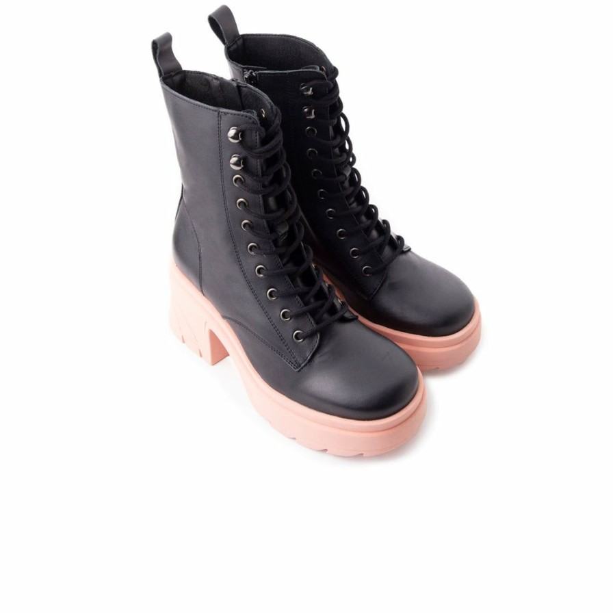 Women L'Intervalle | L'Intervalle Women Romeo Black/Pink Leather