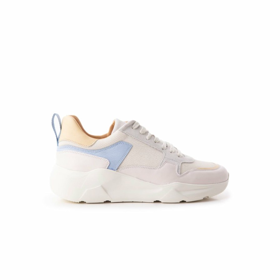 Women L'Intervalle | L'Intervalle Women Lauper White Blue Leather White Blue Leather/Cuir Blanc Bleu