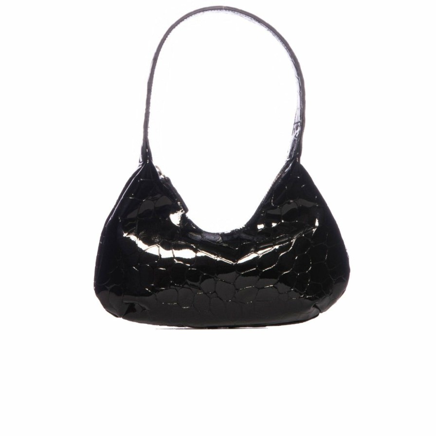 Bags L'Intervalle | L'Intervalle Mallory Women Black Shiny Croco