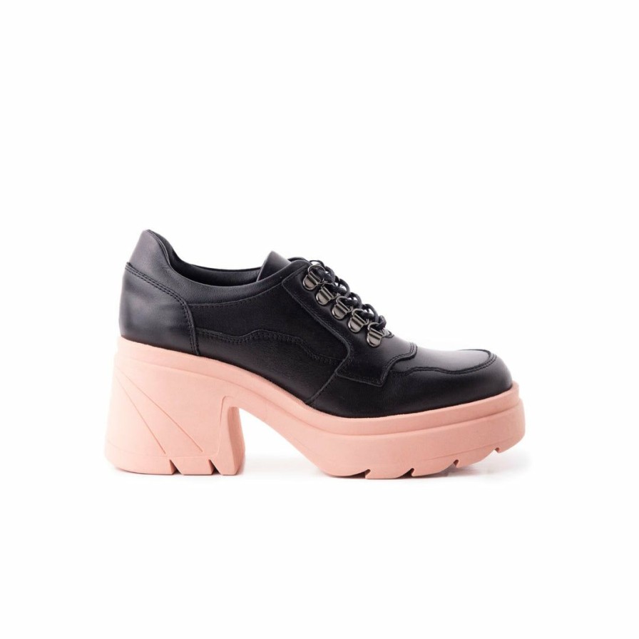 Women L'Intervalle | L'Intervalle Women Rowdy Black/Pink Leather