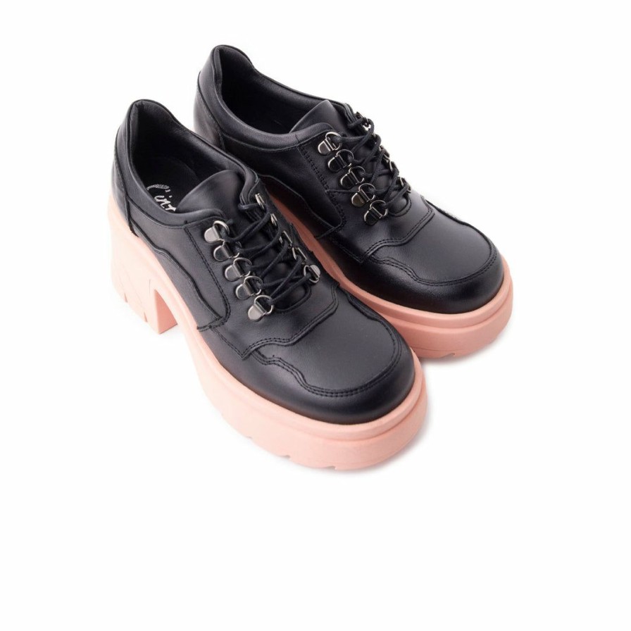 Women L'Intervalle | L'Intervalle Women Rowdy Black/Pink Leather