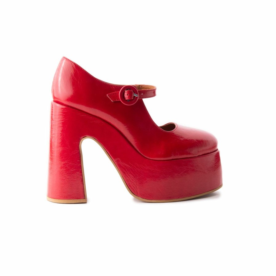 Women L'Intervalle | L'Intervalle Limos Red Leather Women Red Leather/Cuir Rouge