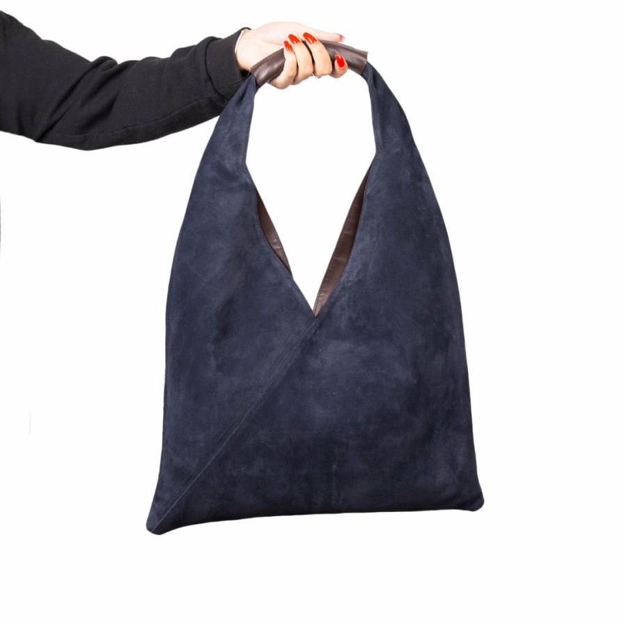 Bags L'Intervalle | L'Intervalle Victoire Dark Blue Suede