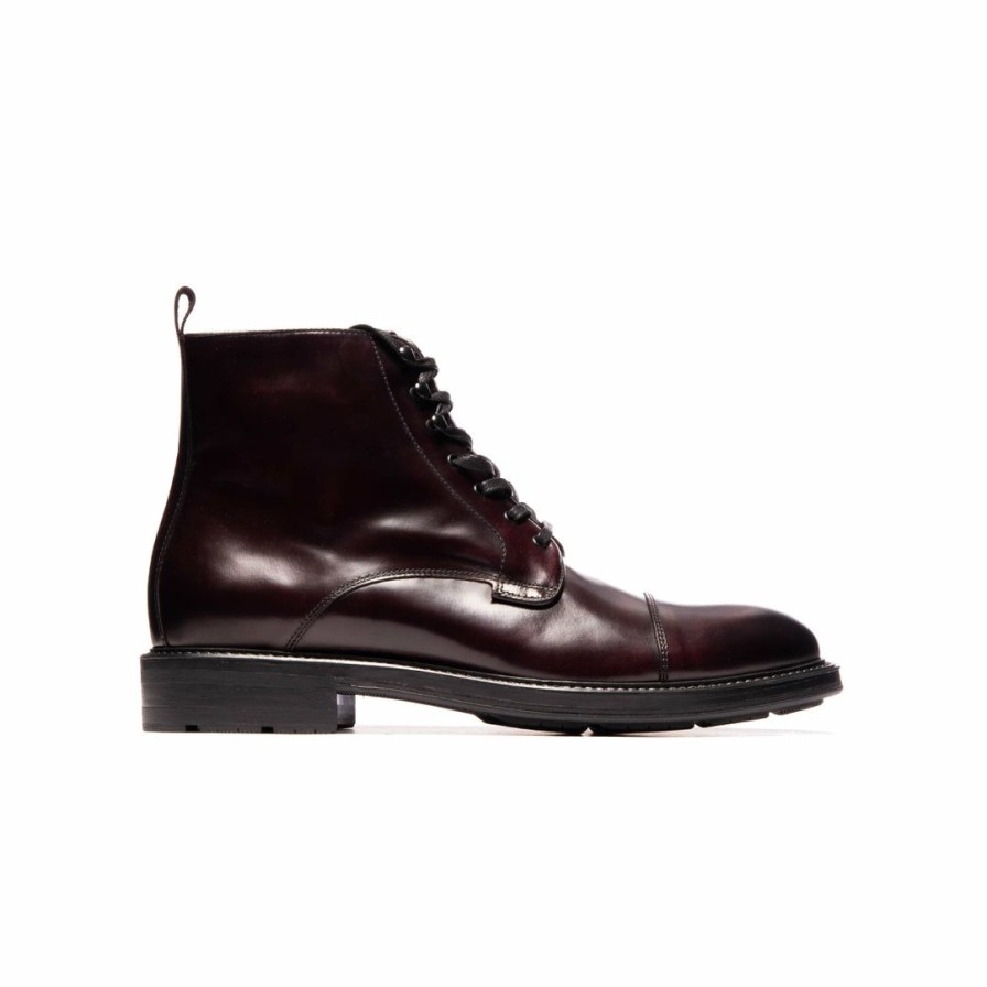 Women L'Intervalle | L'Intervalle Men Shawn Burgundy Leather