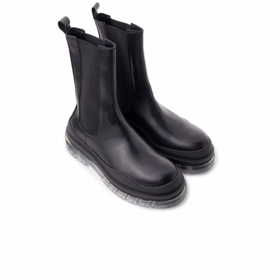 Women L'Intervalle | L'Intervalle Nagano Black Leather/Black Sole