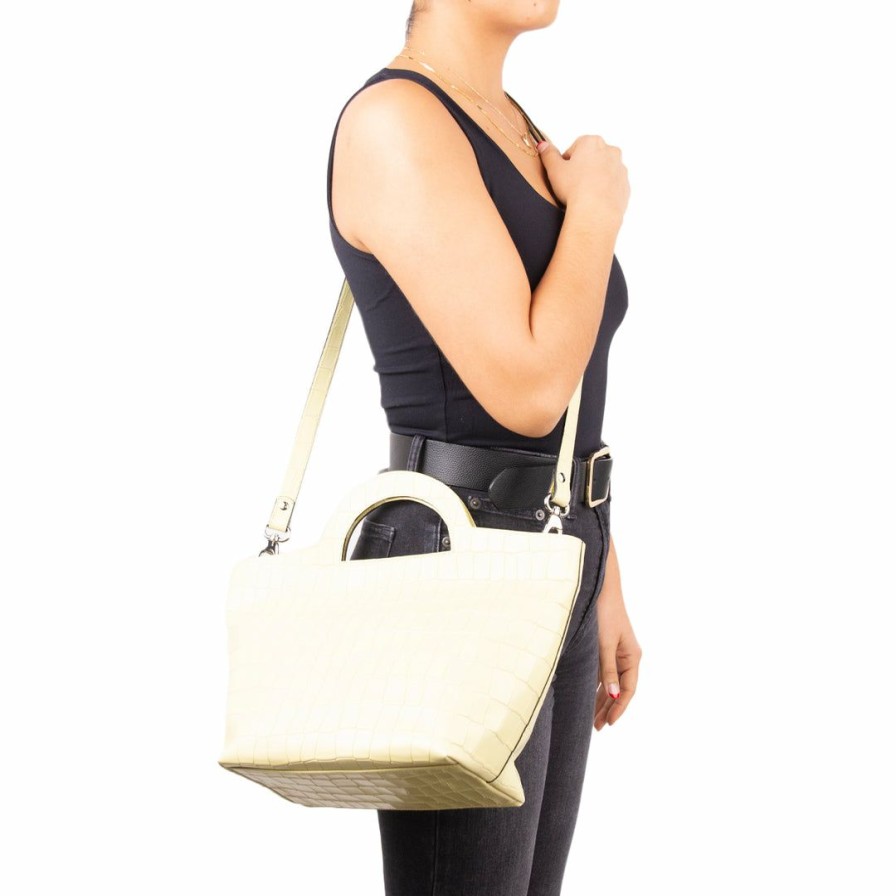 Bags L'Intervalle | L'Intervalle Nita Butter Croco Women Butter Croco/Croco Beurre