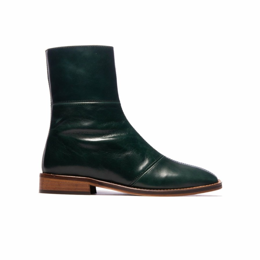 Women L'Intervalle | L'Intervalle Brunswick Green Leather