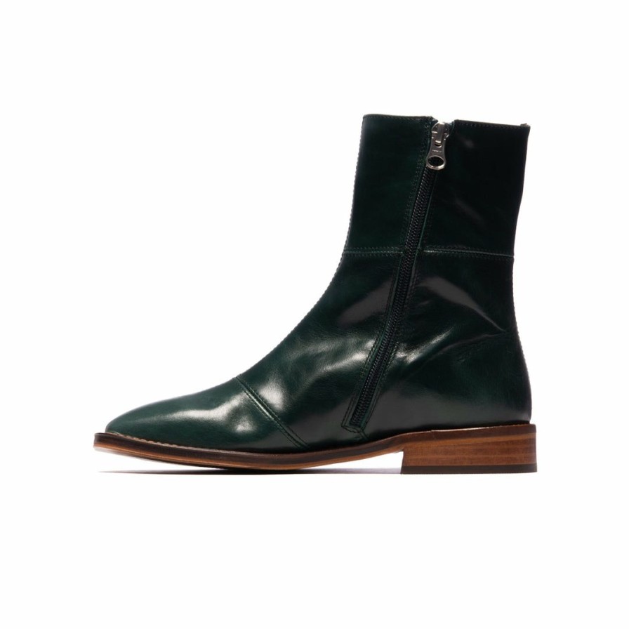 Women L'Intervalle | L'Intervalle Brunswick Green Leather