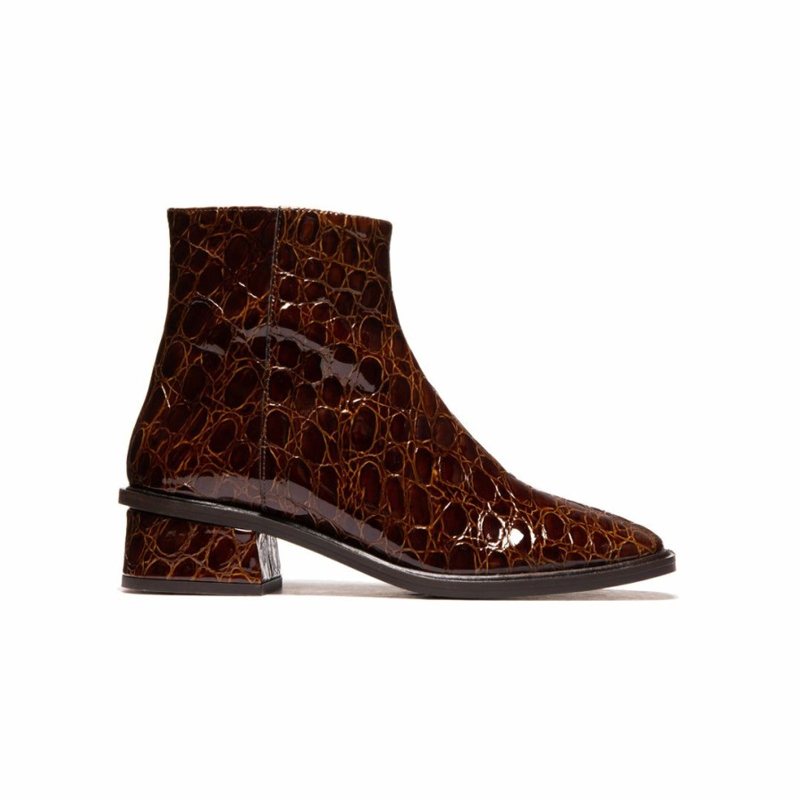 Women L'Intervalle | L'Intervalle Women Galway Tan Croco Leather