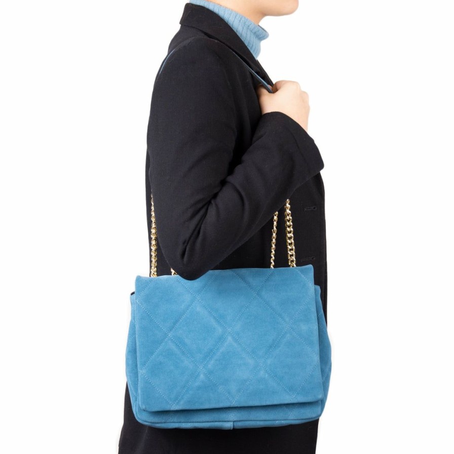 Bags L'Intervalle | L'Intervalle Monna Dark Turquoise Suede Women Dark Turquoise Suede/Suede Turquoise Fonce