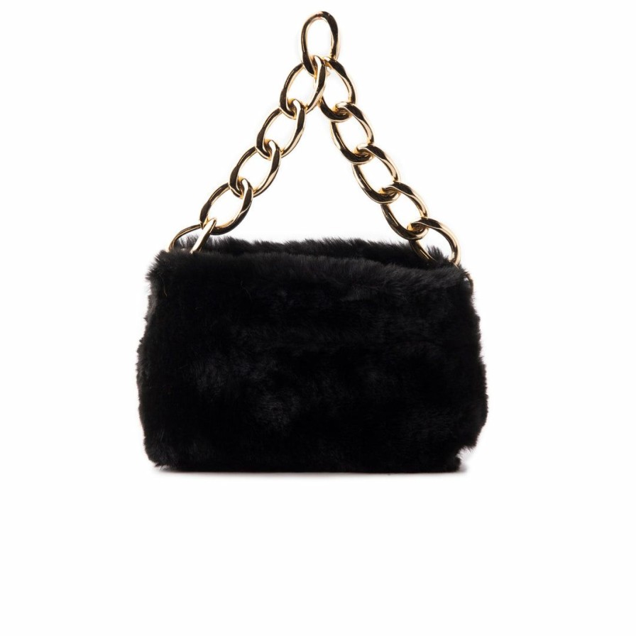 Women L'Intervalle | L'Intervalle Women Mini Melo Black Fur Black Fur/Fourrure Noir