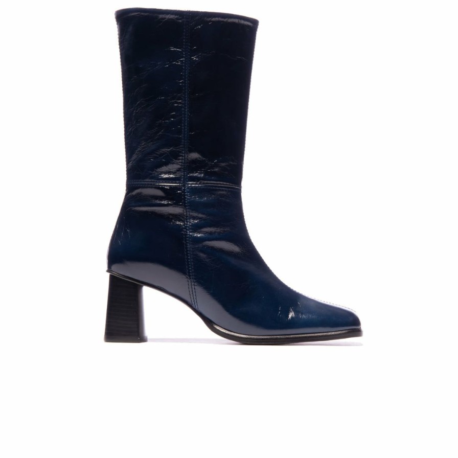 Women L'Intervalle | L'Intervalle Francis Women Navy Leather