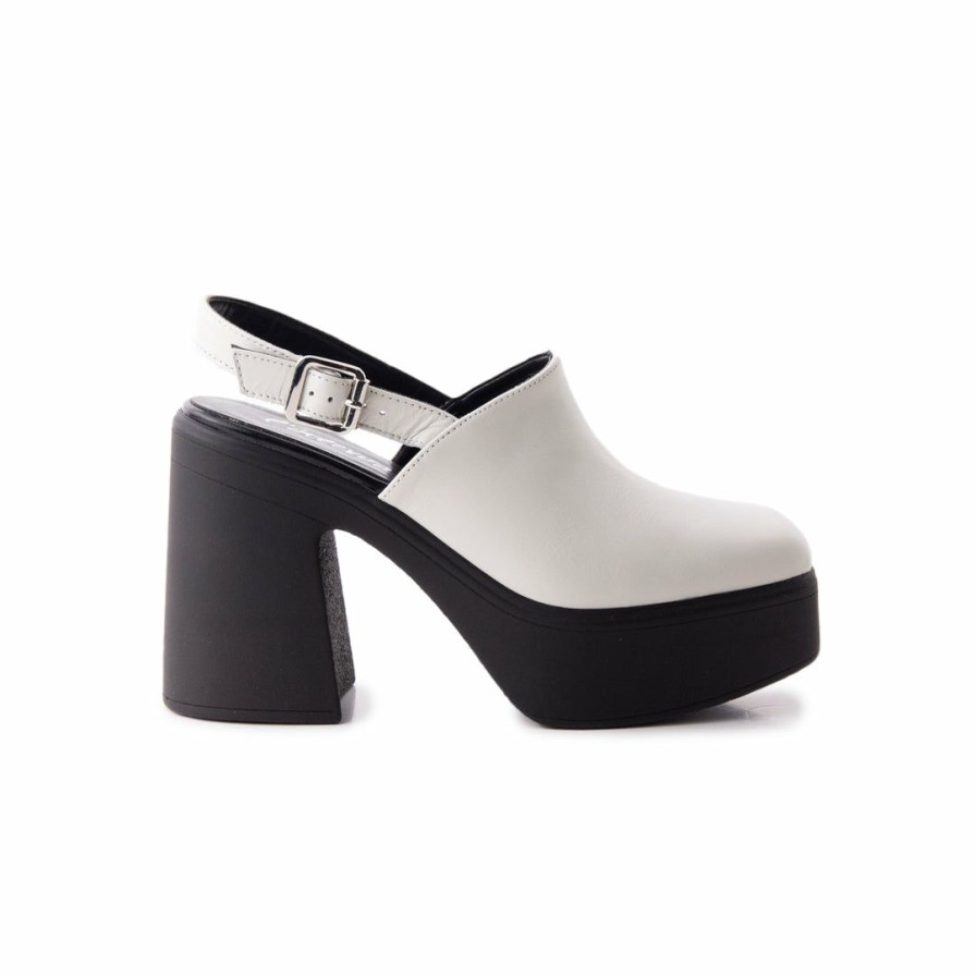 Women L'Intervalle | L'Intervalle Sabazia Off White Leather Women Off White Leather/Cuir Blanc Casse