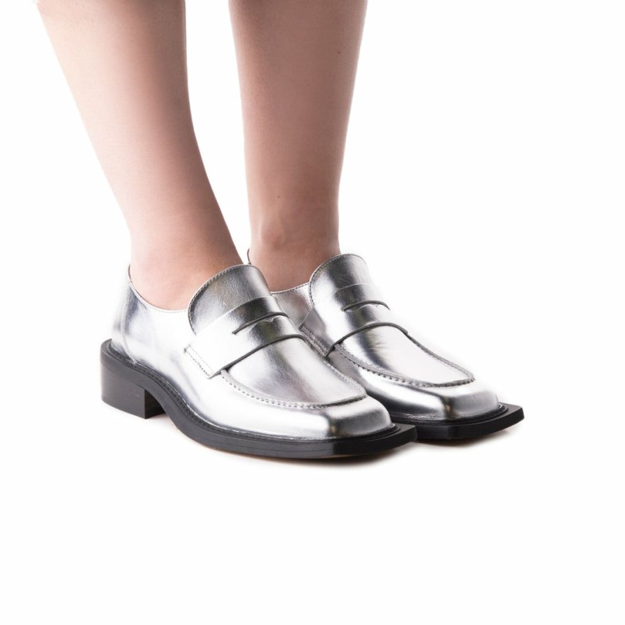 Women L'Intervalle | L'Intervalle Malaya Silver Leather Silver Leather/Cuir Argente