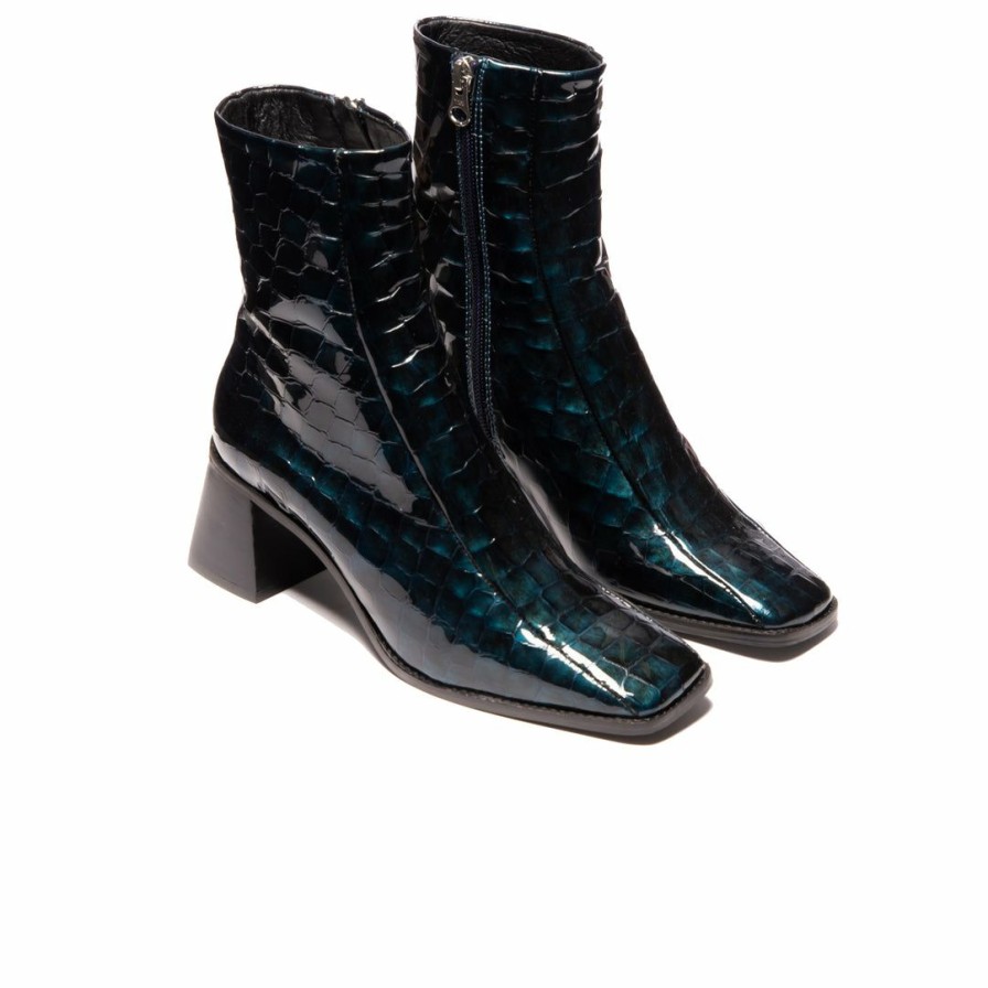 Women L'Intervalle | L'Intervalle Bogart Blue Shiny Croco