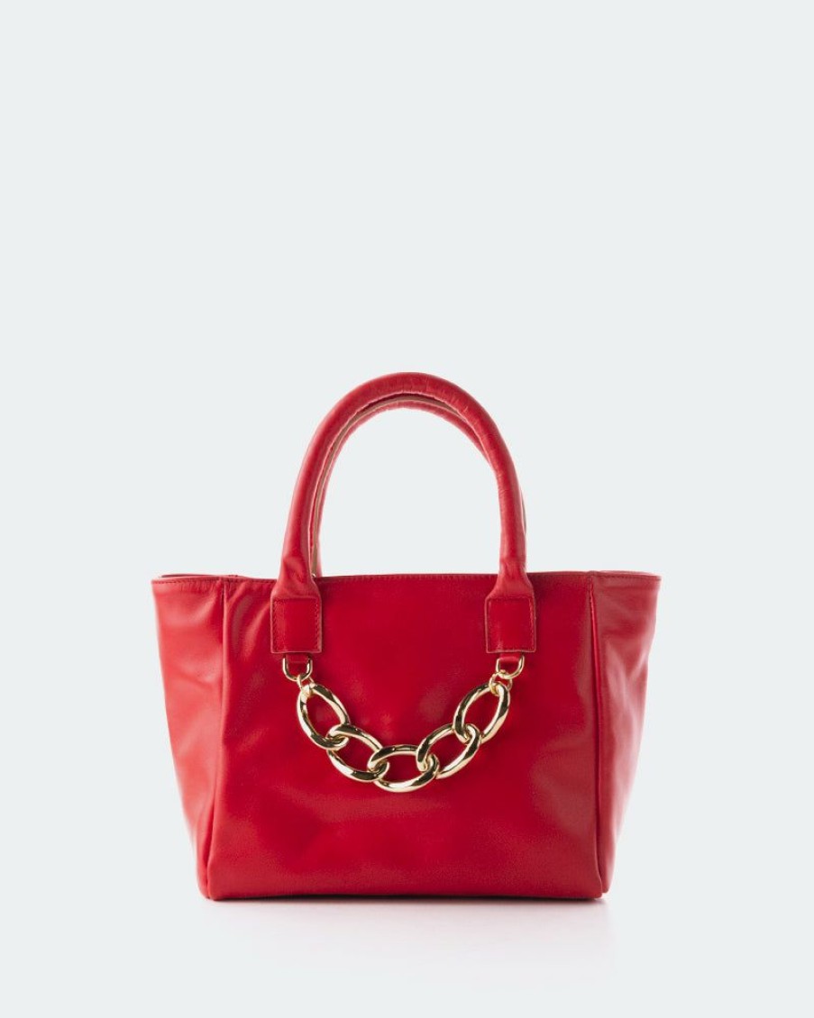 Bags L'Intervalle | L'Intervalle Women Mini Island Red Leather Red Leather/Cuir Rouge