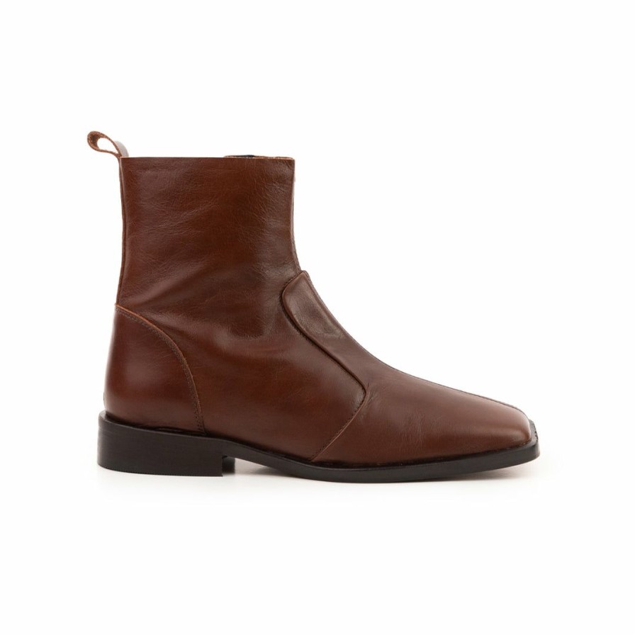 Women L'Intervalle | L'Intervalle Linea Chestnut Leather