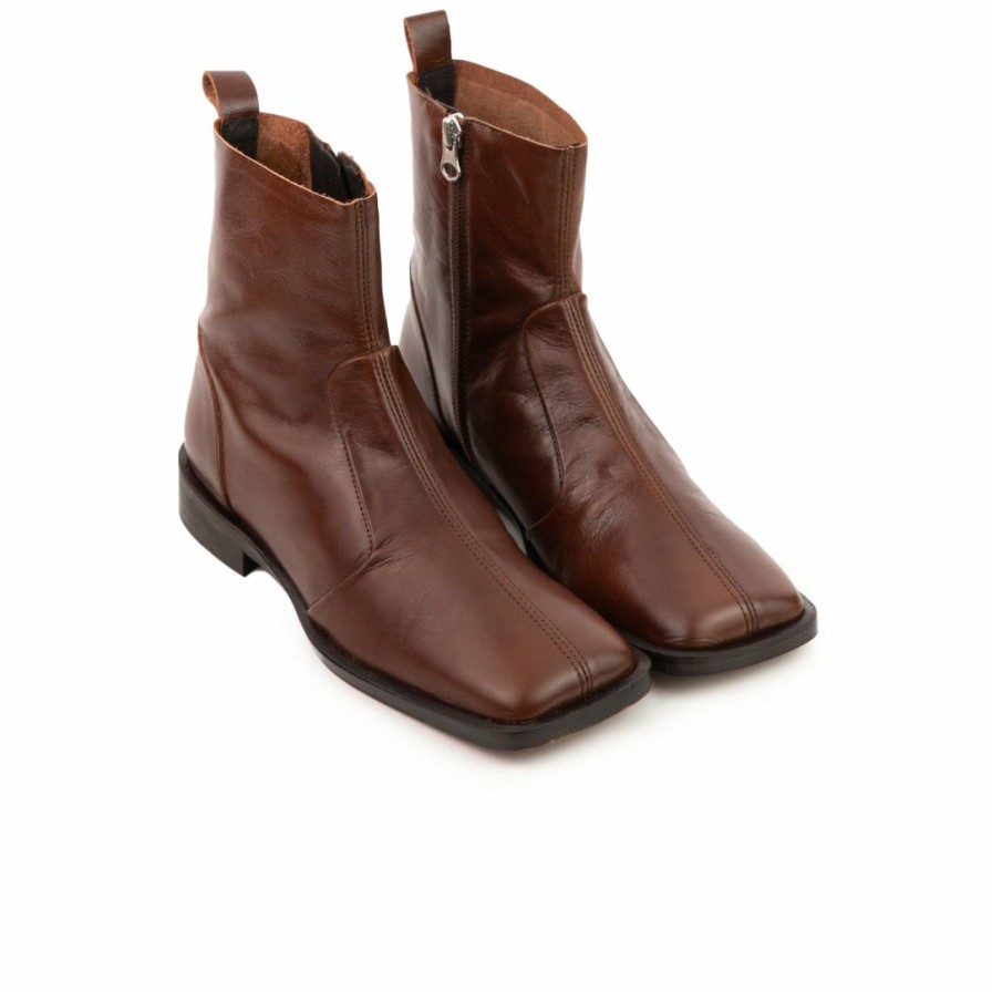 Women L'Intervalle | L'Intervalle Linea Chestnut Leather