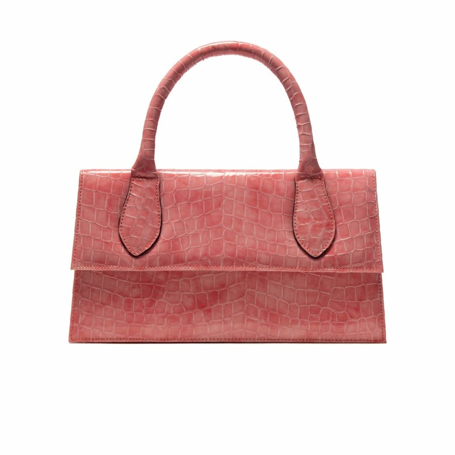 Bags L'Intervalle | L'Intervalle Women Cameroon Pink Shiny Croco