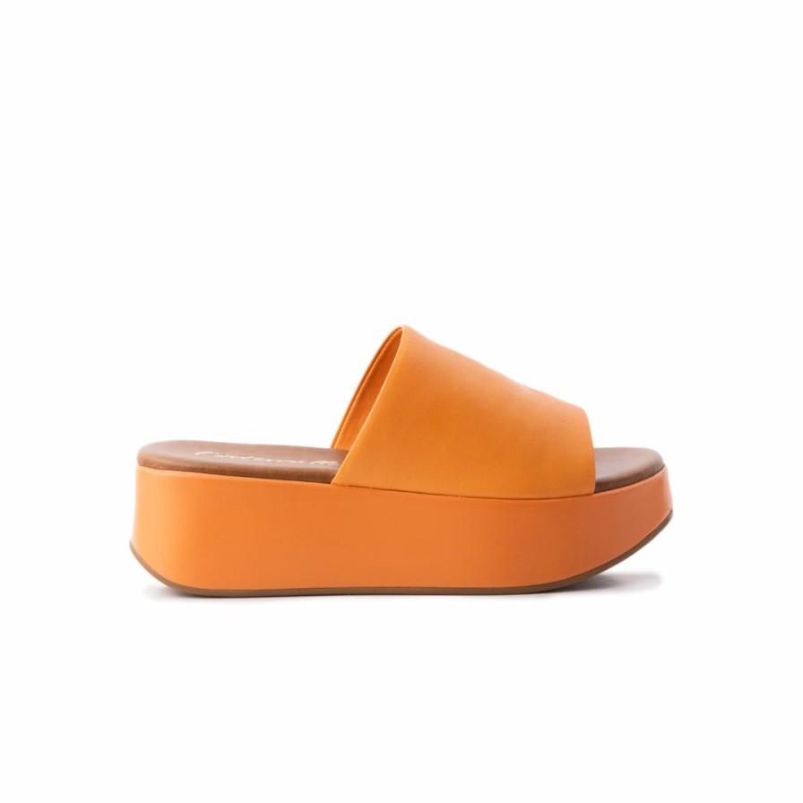 Women L'Intervalle | L'Intervalle Cayman Orange Leather Women Orange Leather/Orange Cuir