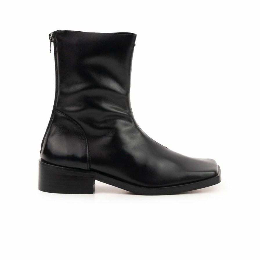 Women L'Intervalle | L'Intervalle Jaca Black Leather